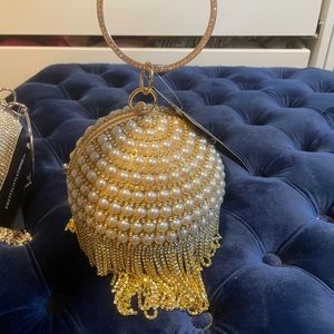 PLT circular Pearl and gold bag